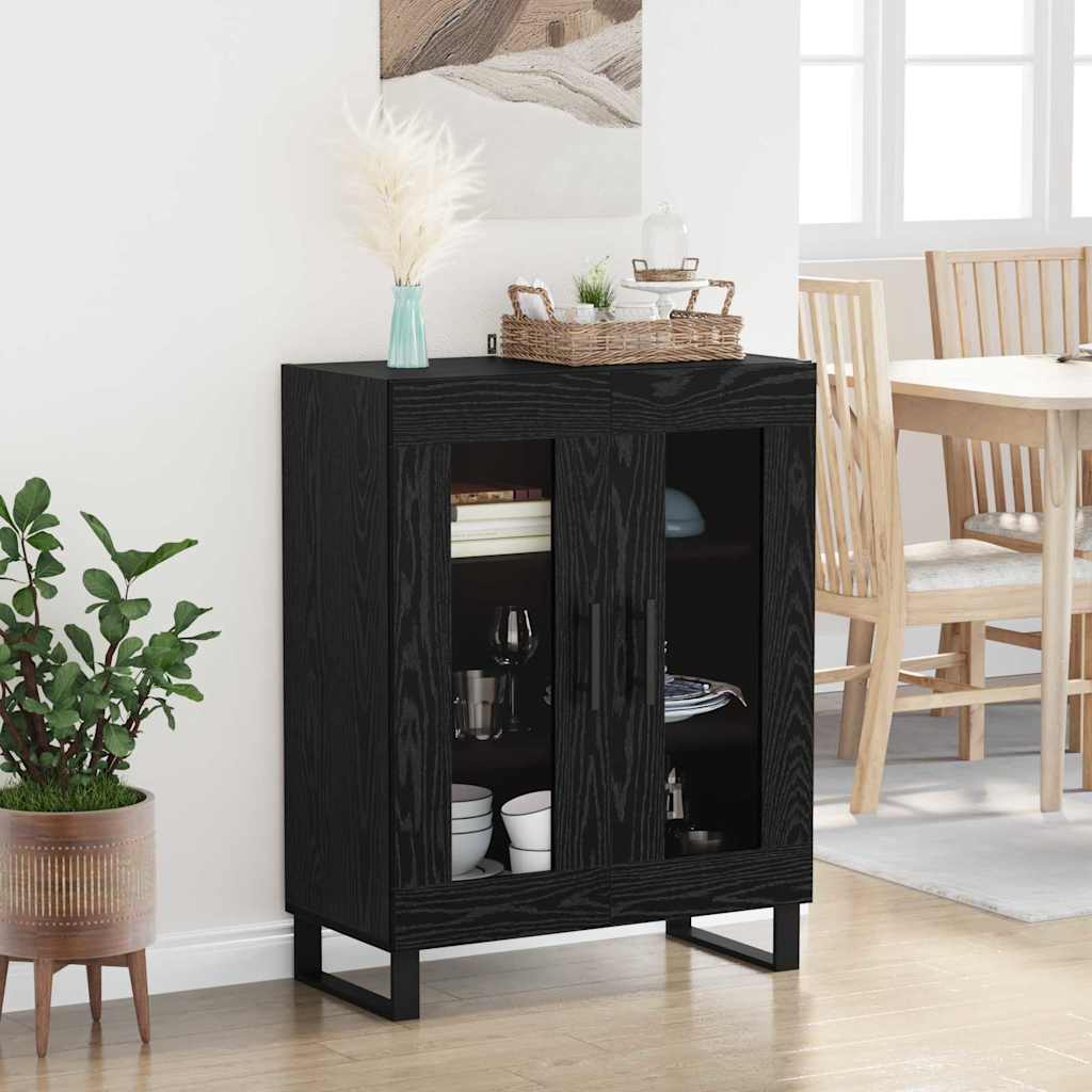 Sideboard Black Oak 69.5 x 34 x 90 cm Engineered Wood