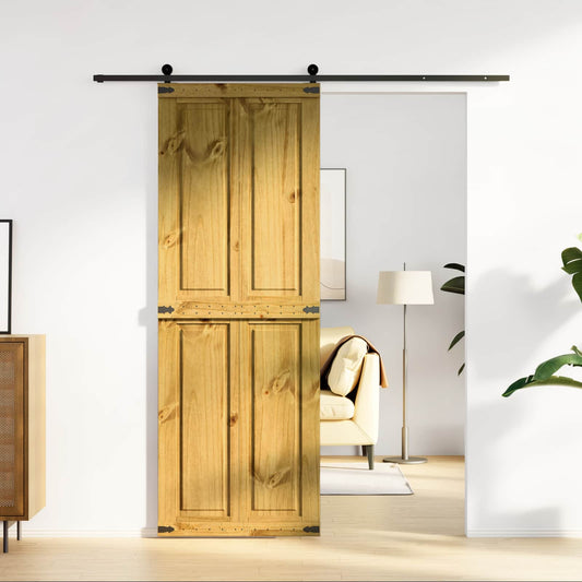 Barn Door CORONA 70 x 210 cm Solid Pine Wood Honey Brown