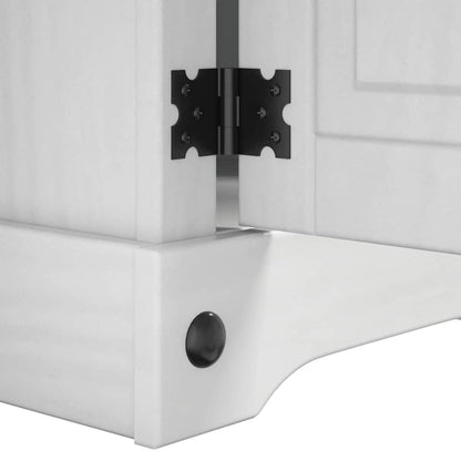 Bedside Table Corona White 35 x 32.5 x 58 cm Solid Pine Wood