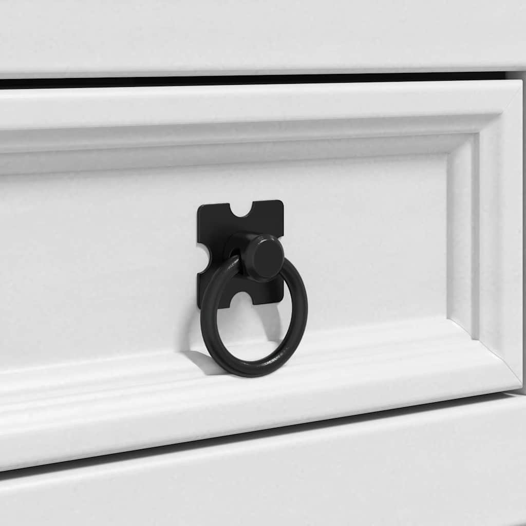Bedside Table Corona White 45 x 35 x 64 cm Solid Pine Wood