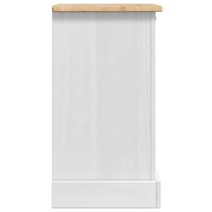 Bedside Table Corona White 45 x 35 x 64 cm Solid Pine Wood