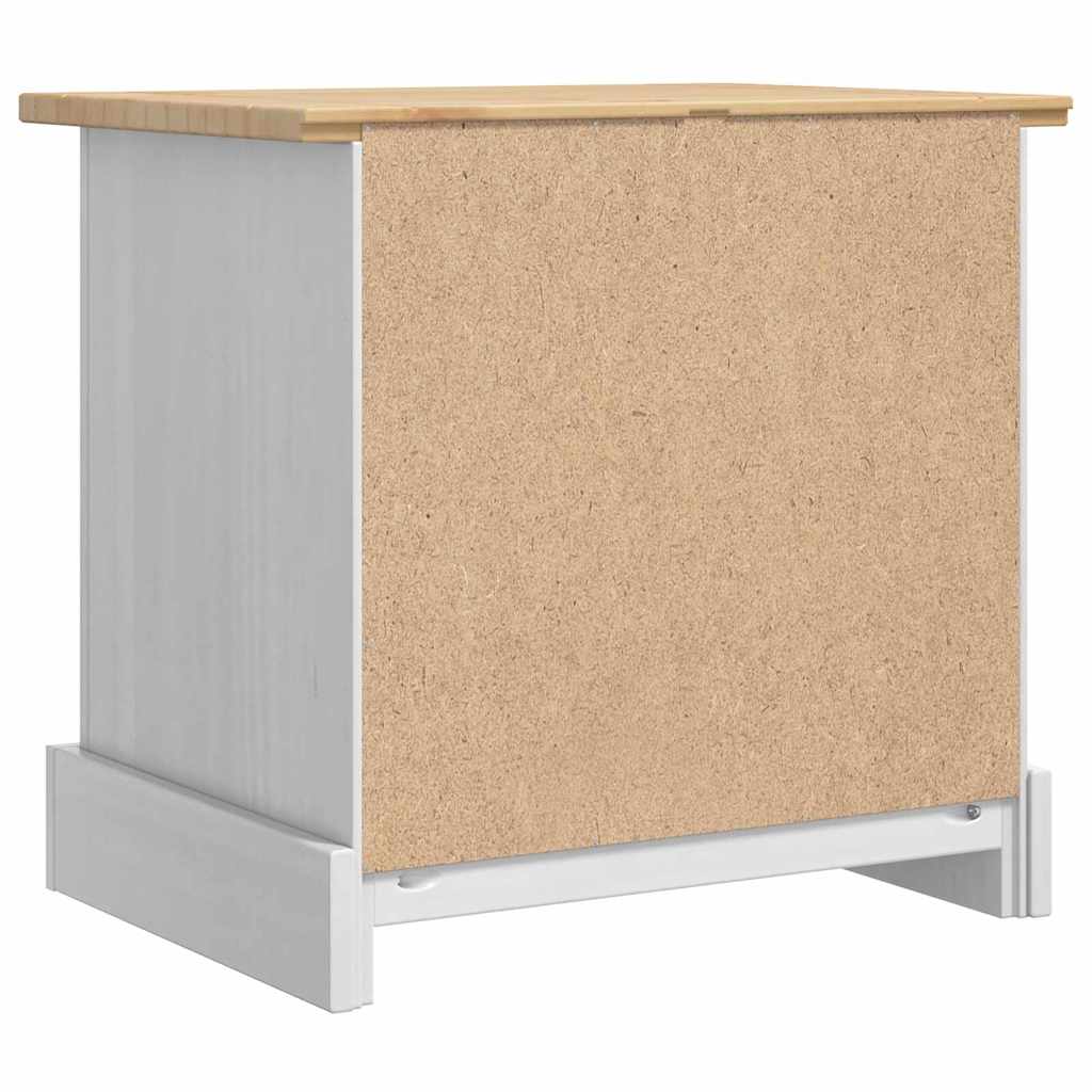Bedside Table Corona White 53 x 39 x 47 cm Solid Pine Wood