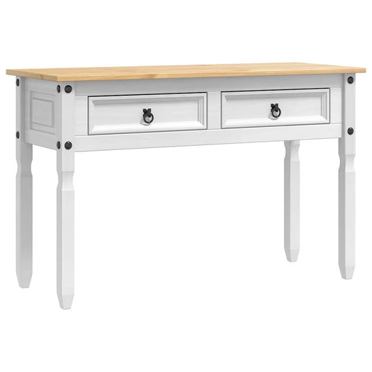 End Table CORONA White 115 x 46 x 73 cm Solid Pine Wood