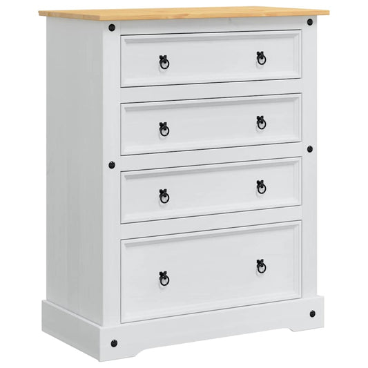 Storage Chests Corona White 92 x 48 x 114 cm Solid Pine Wood