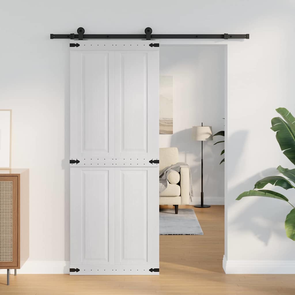 Barn Door Corona White 80 x 210 cm Solid Pine Wood