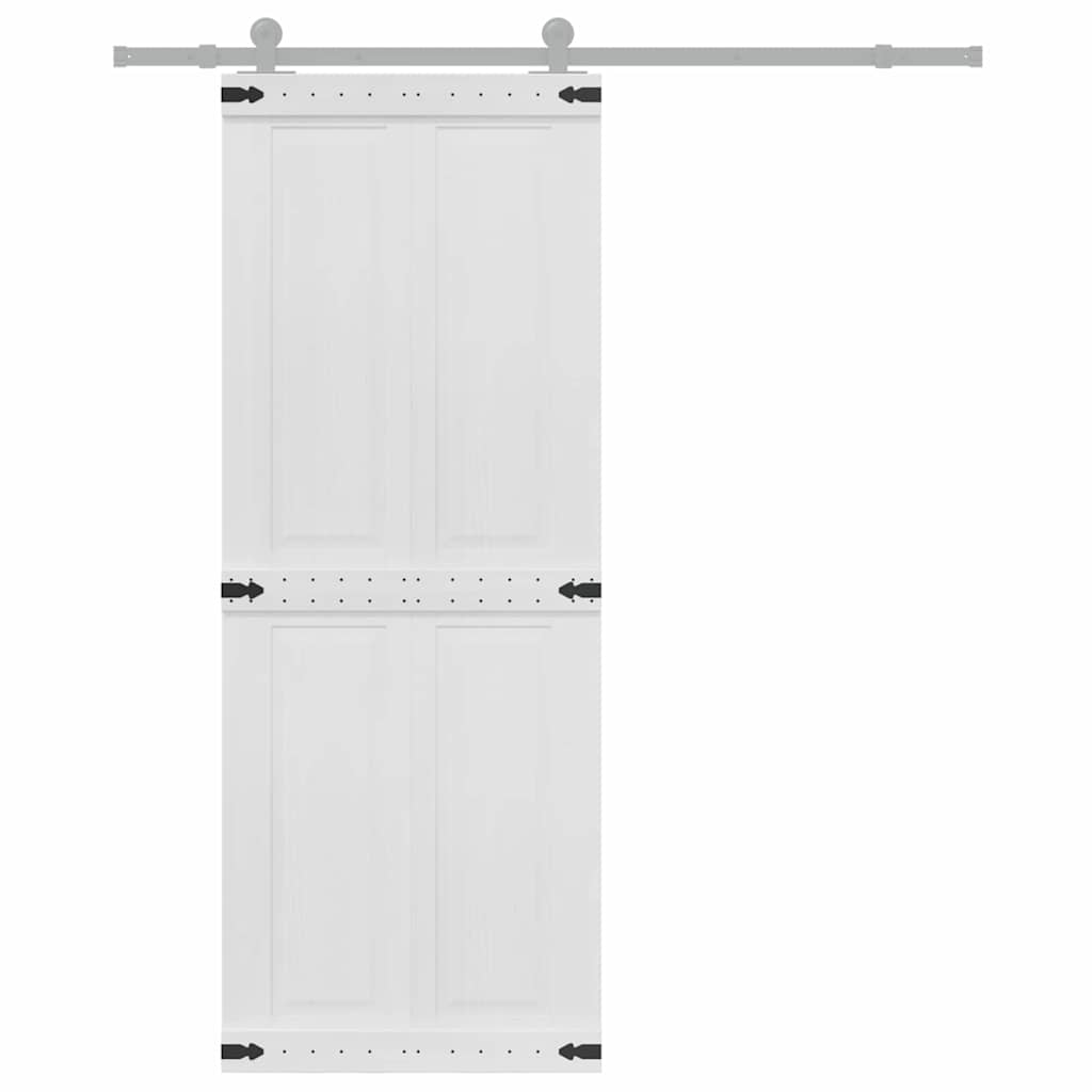 Barn Door Corona White 80 x 210 cm Solid Pine Wood