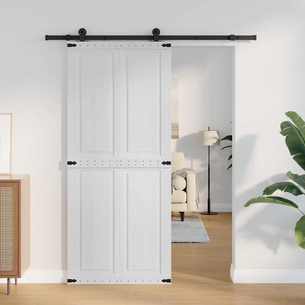 Barn Door Corona White 90 x 210 cm Solid Pine Wood