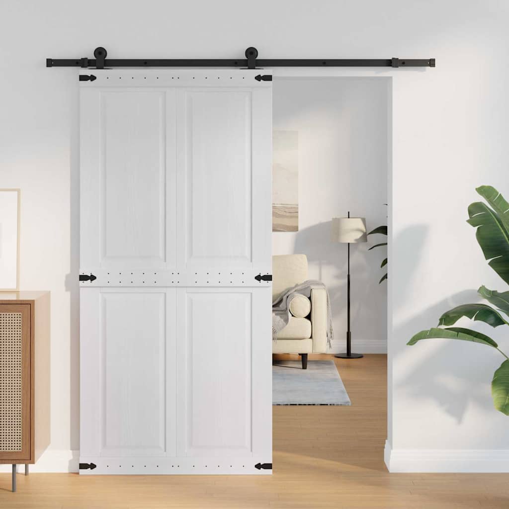 Barn Door Corona White 100 x 210 cm Solid Pine Wood
