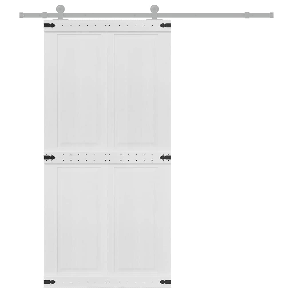 Barn Door Corona White 100 x 210 cm Solid Pine Wood