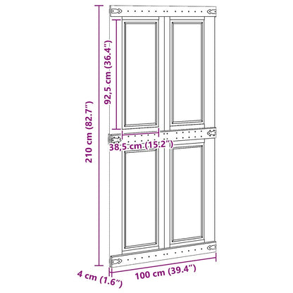 Barn Door Corona White 100 x 210 cm Solid Pine Wood