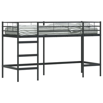 Kids'Loft Bed Frame Plain Black 75 x 190 cm Steel