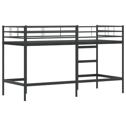 Kids'Loft Bed Frame Plain Black 75 x 190 cm Steel
