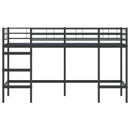 Kids'Loft Bed Frame Plain Black 75 x 190 cm Steel