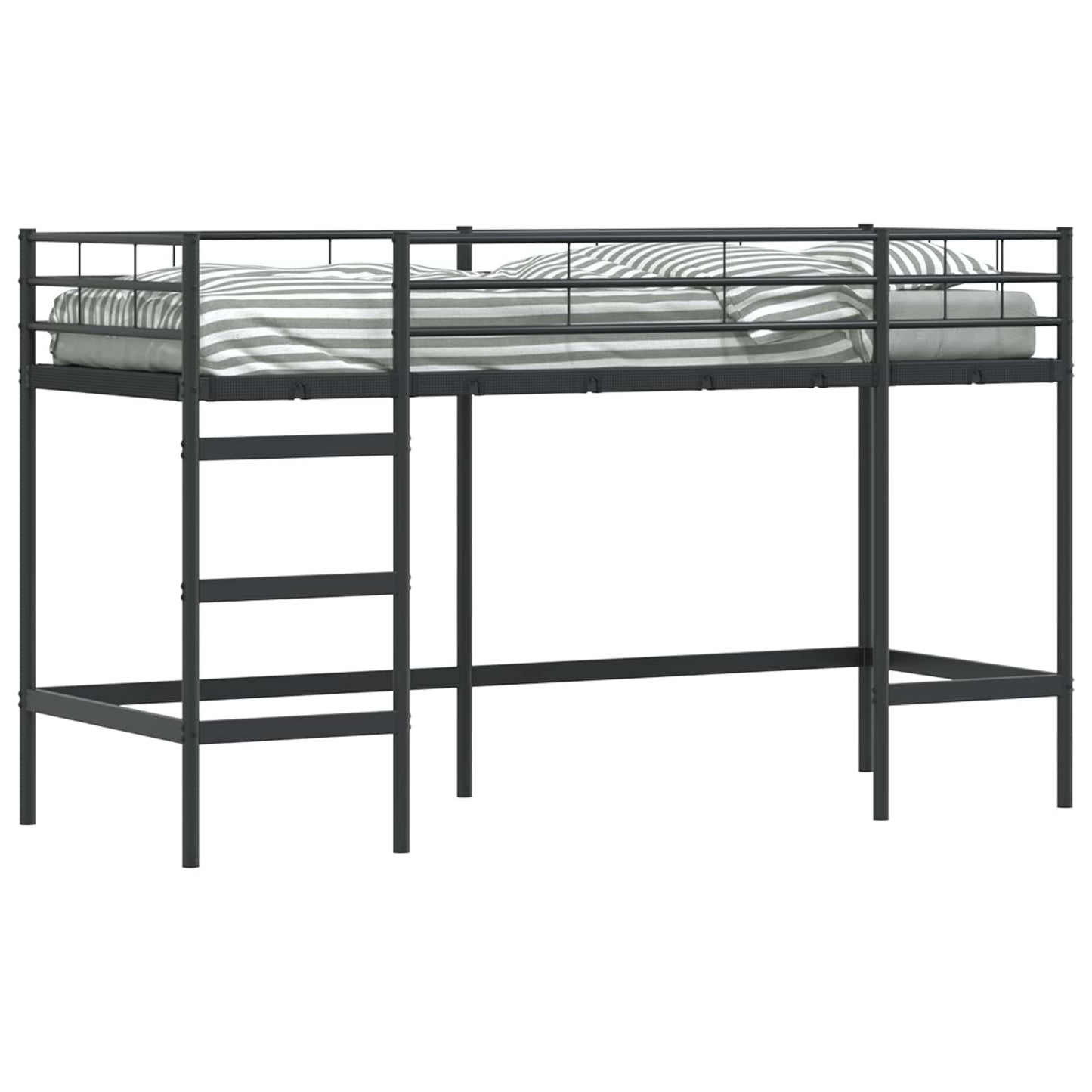 Kids'Loft Bed Frame Plain Black 100 x 190 cm Steel