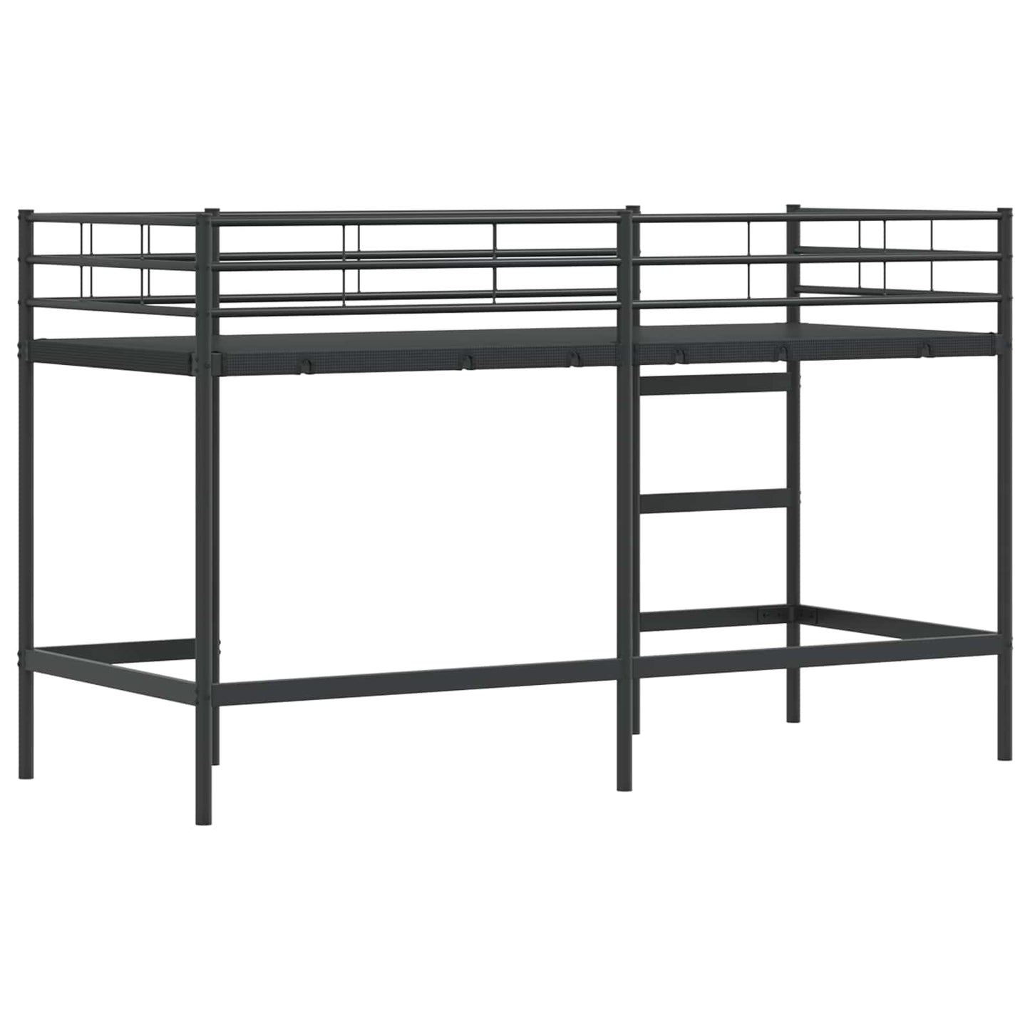 Kids'Loft Bed Frame Plain Black 100 x 190 cm Steel