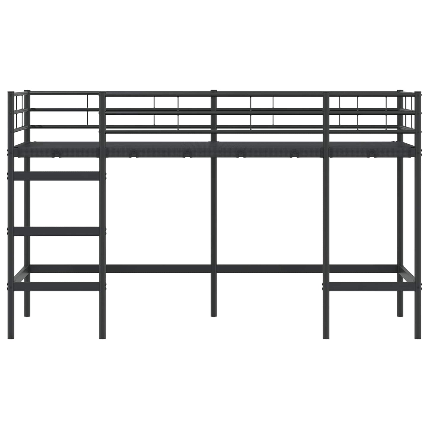 Kids'Loft Bed Frame Plain Black 100 x 190 cm Steel