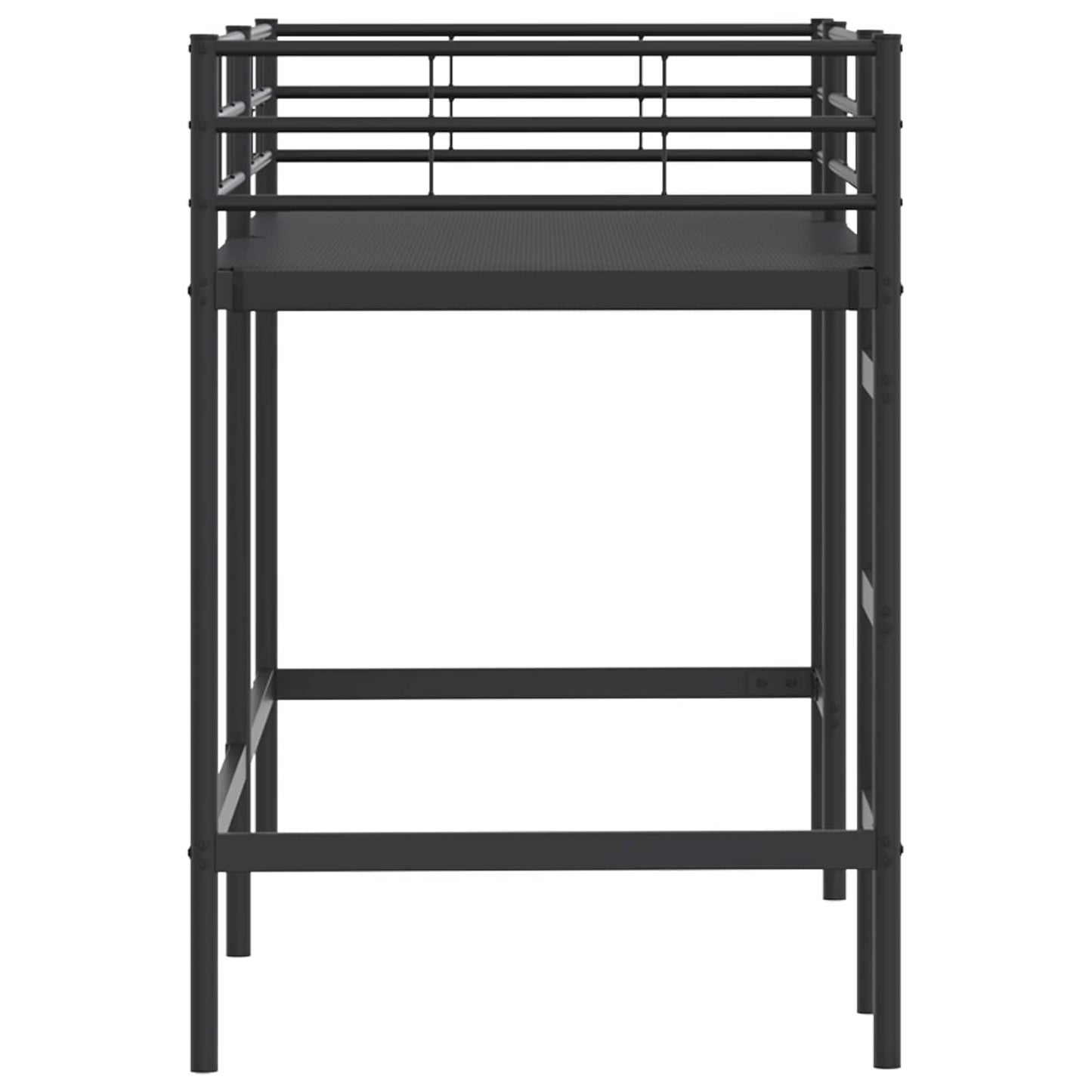 Kids'Loft Bed Frame Plain Black 100 x 190 cm Steel