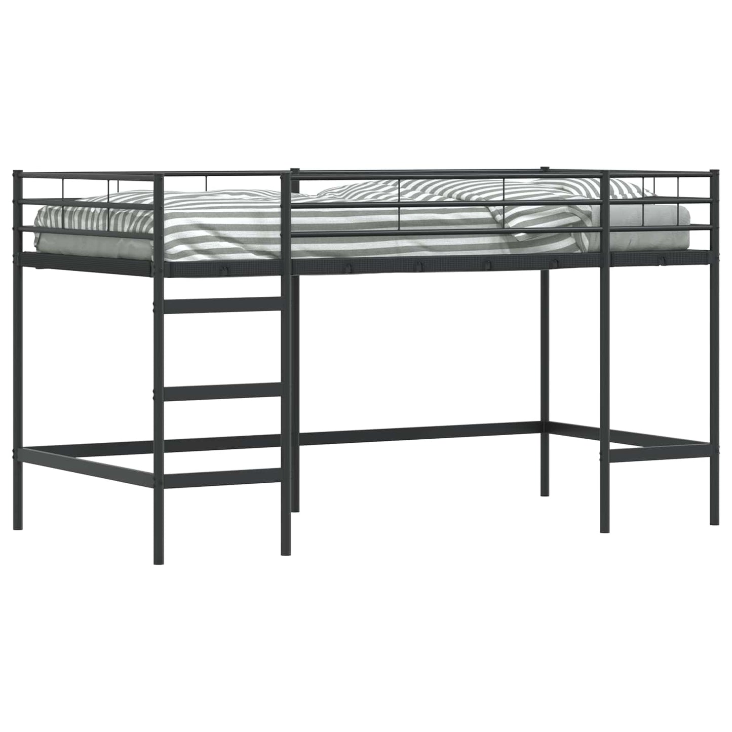 Kids'Loft Bed Frame Black 107 x 200 cm Steel