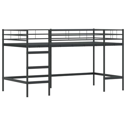 Kids'Loft Bed Frame Black 107 x 200 cm Steel