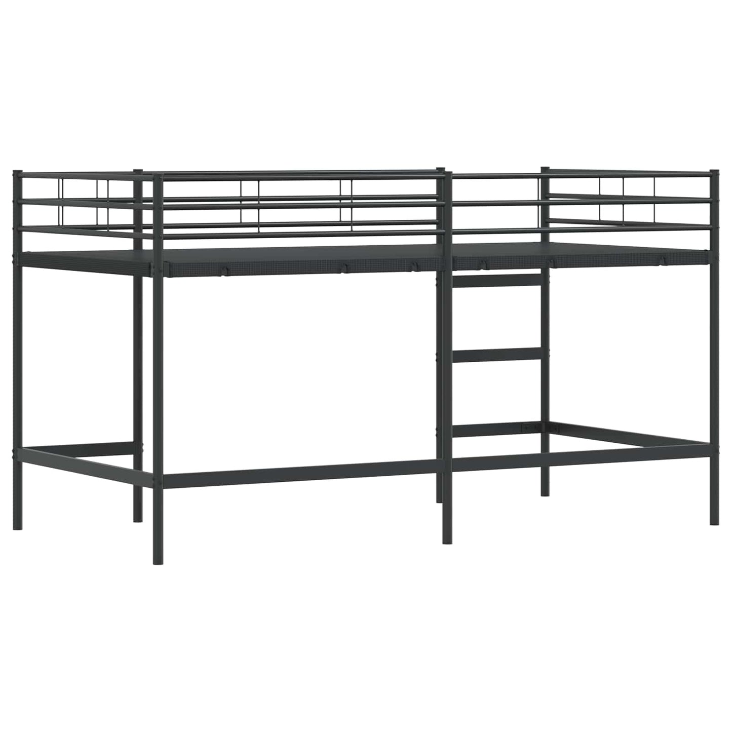 Kids'Loft Bed Frame Black 107 x 200 cm Steel
