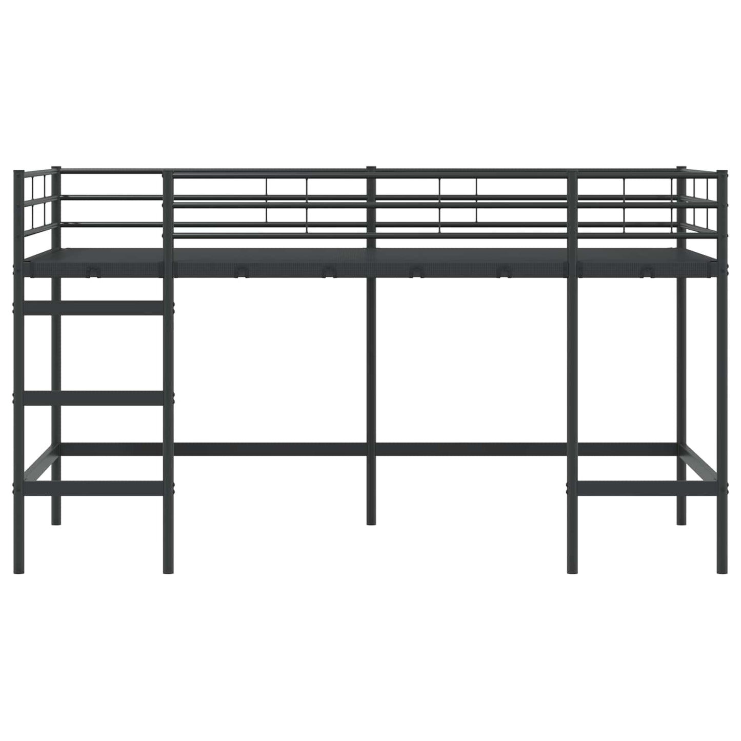 Kids'Loft Bed Frame Black 107 x 200 cm Steel