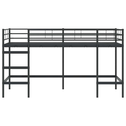 Kids'Loft Bed Frame Black 107 x 200 cm Steel
