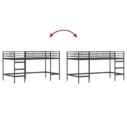 Kids'Loft Bed Frame Black 107 x 200 cm Steel