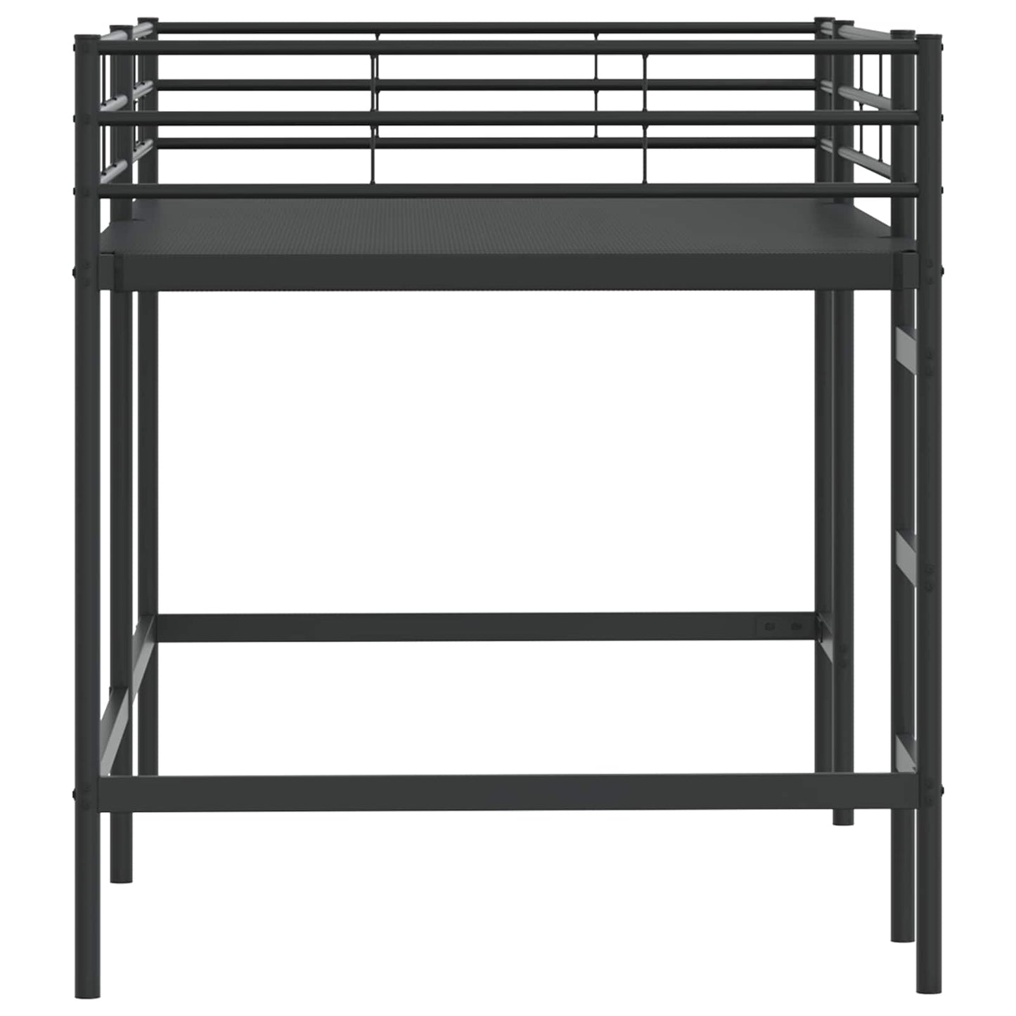 Kids'Loft Bed Frame Black 107 x 200 cm Steel