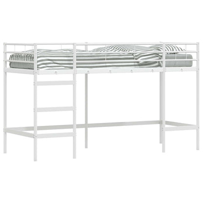 Kids'Loft Bed Frame Plain White 75 x 190 cm Steel