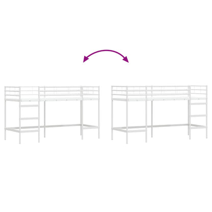 Kids'Loft Bed Frame Plain White 75 x 190 cm Steel