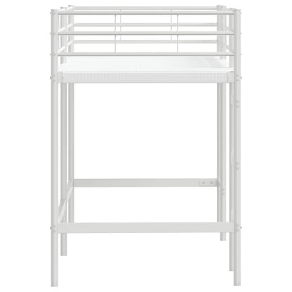Kids'Loft Bed Frame Plain White 75 x 190 cm Steel