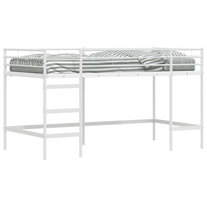 Kids'Loft Bed Frame Plain White 80 x 200 cm Steel