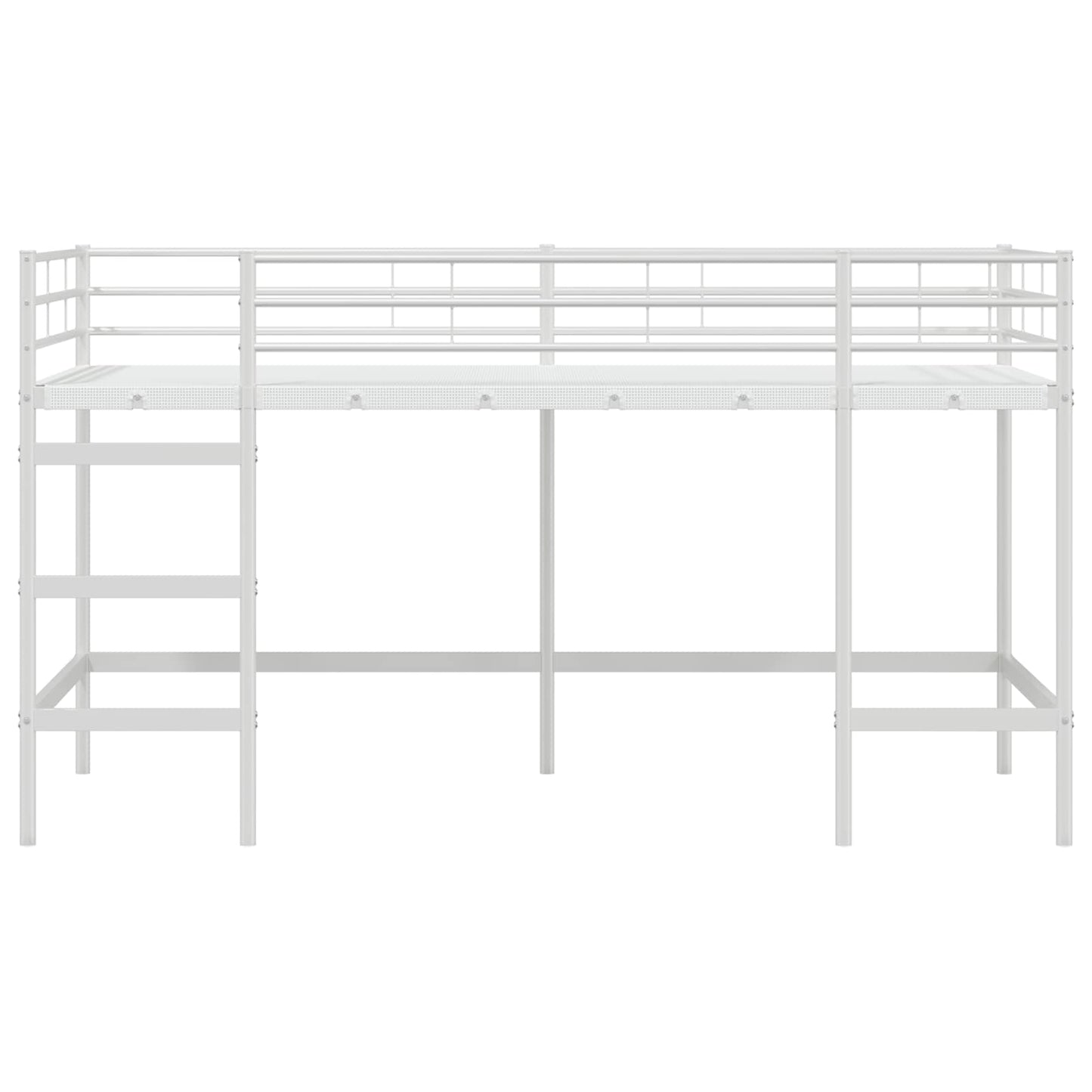 Kids'Loft Bed Frame Plain White 80 x 200 cm Steel