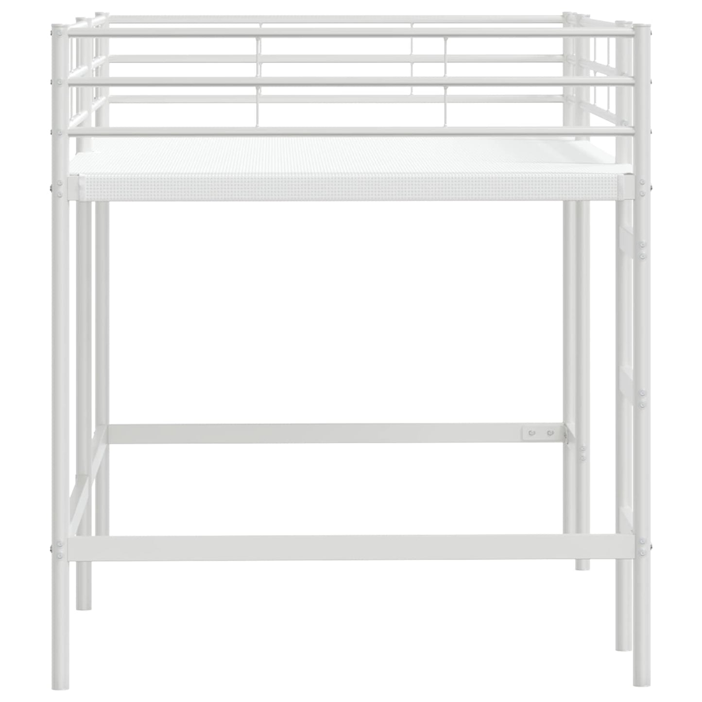 Kids'Loft Bed Frame Plain White 90 x 200 cm Steel