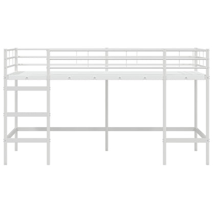Kids'Loft Bed Frame Plain White 100 x 200 cm Steel