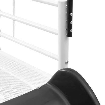 Kids'Loft Bed Frame with Slide Plain White and Anthracite