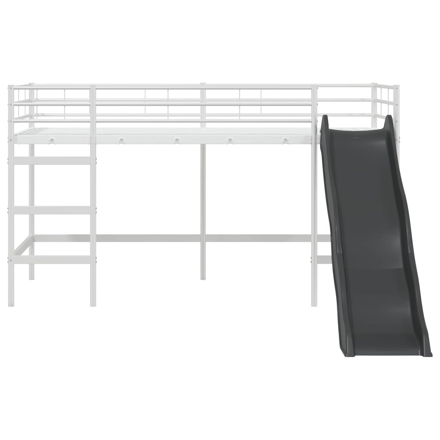 Kids'Loft Bed Frame with Slide Plain White and Anthracite