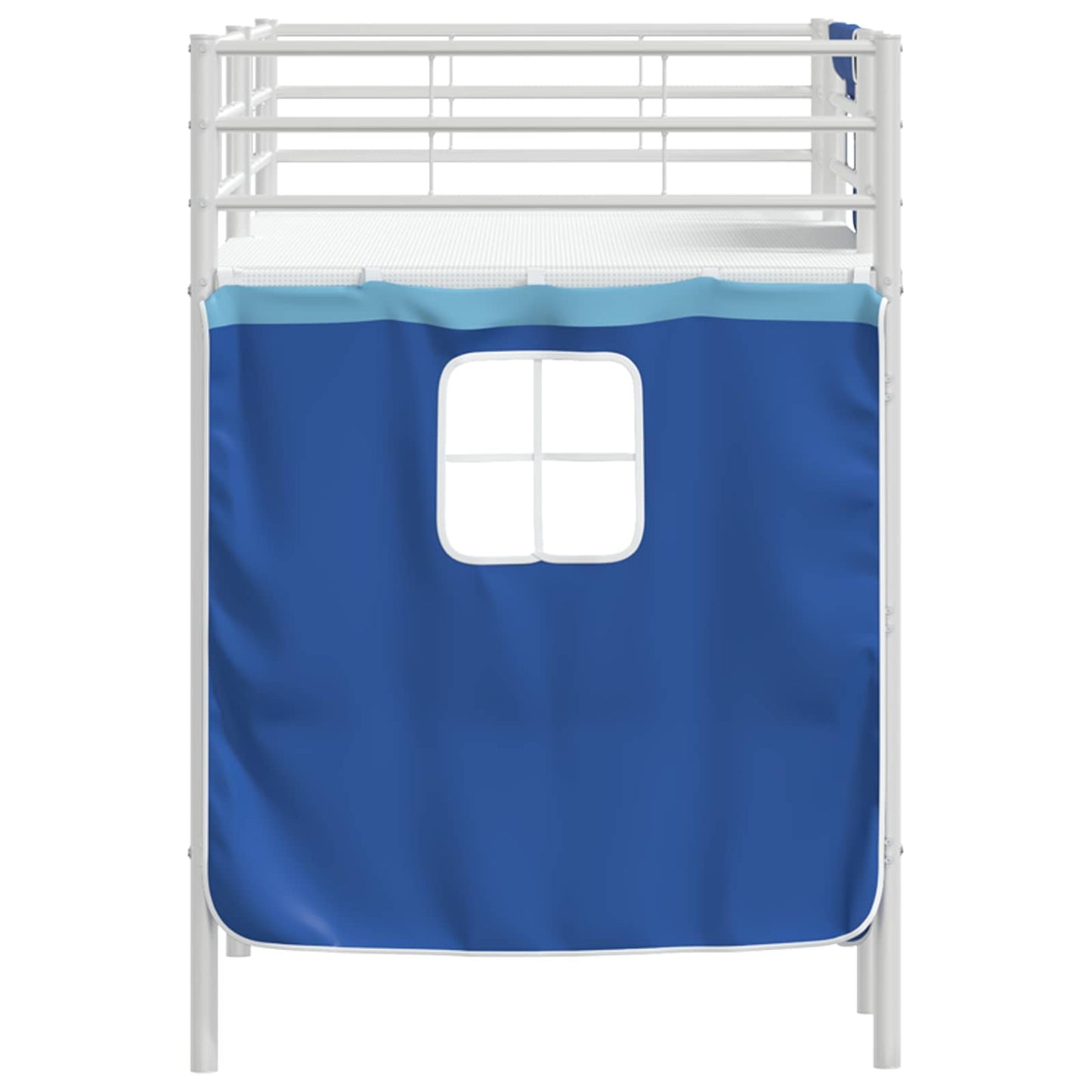 Kids'Loft Bed Frame with Curtains White and Blue 100 x 190 cm