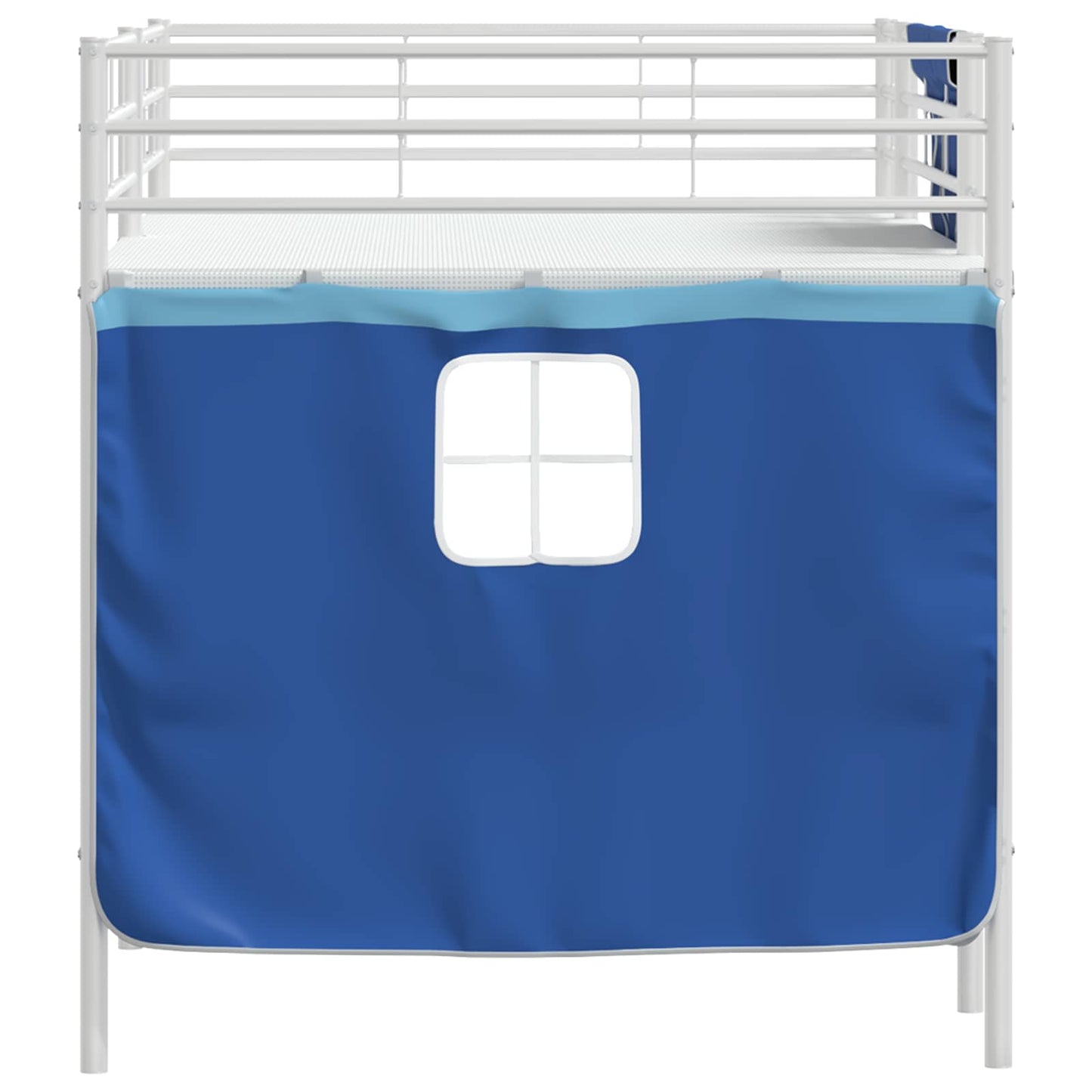 Kids'Loft Bed Frame with Curtains White and Blue 107 x 203 cm