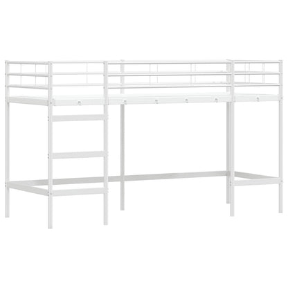Kids'Loft Bed Frame with Curtains White and Pink 90 x 190 cm