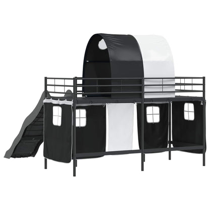 Kids'Loft Bed Frame Plain Black 75 x 190 cm Metal