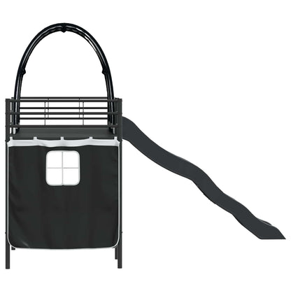 Kids'Loft Bed Frame Plain Black 75 x 190 cm Metal