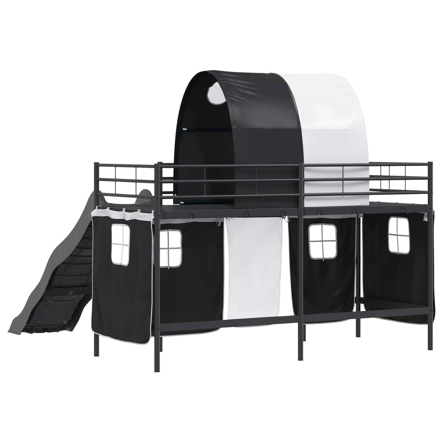 Kids'Loft Bed Frame Black 100 x 190 cm Metal
