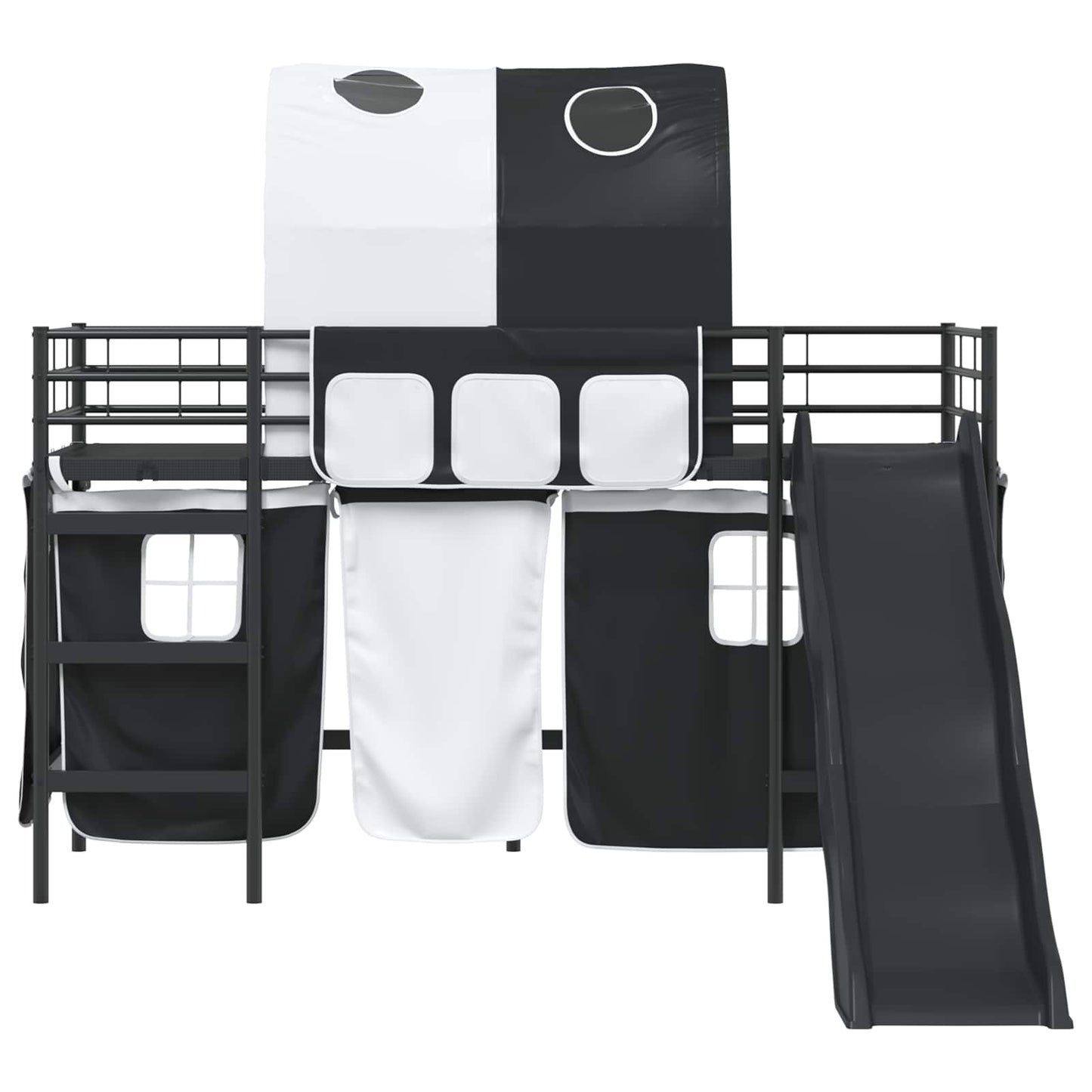 Kids'Loft Bed Frame Black 100 x 190 cm Metal
