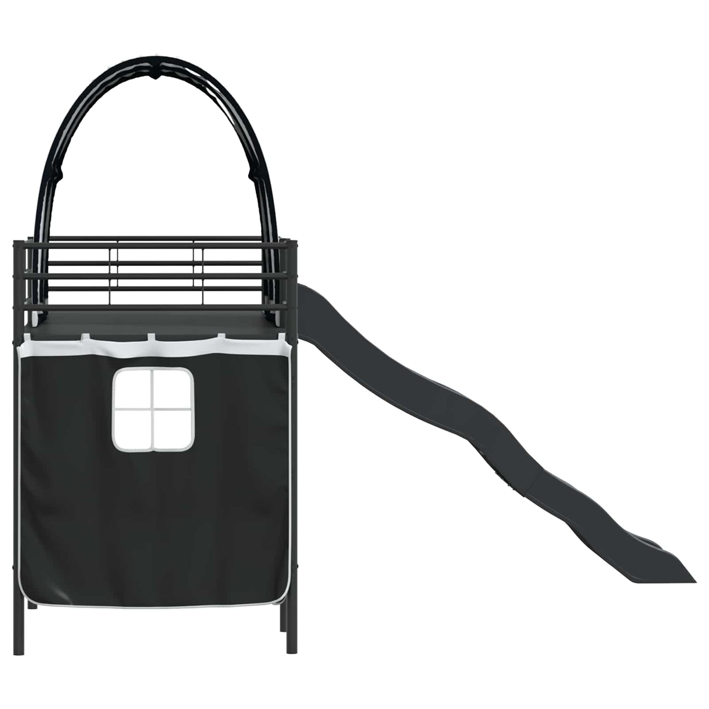 Kids'Loft Bed Frame Black 100 x 190 cm Metal