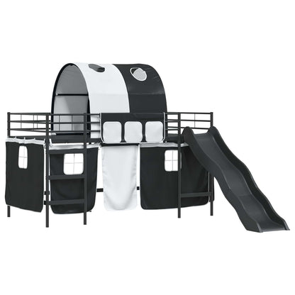 Kids'Loft Bed Frame Plain Black 107 x 203 cm Metal