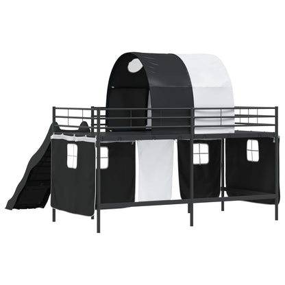 Kids'Loft Bed Frame Plain Black 107 x 203 cm Metal