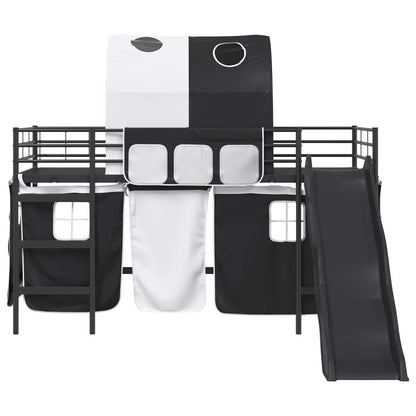 Kids'Loft Bed Frame Plain Black 107 x 203 cm Metal