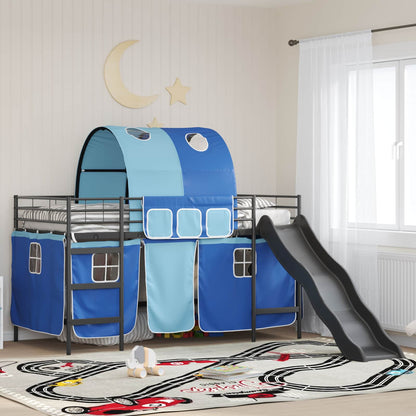 Kids'Loft Bed Frame Black and Blue 80 x 200 cm Metal