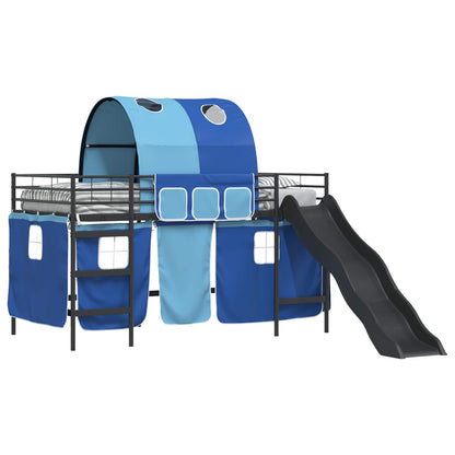 Kids'Loft Bed Frame Black and Blue 80 x 200 cm Metal